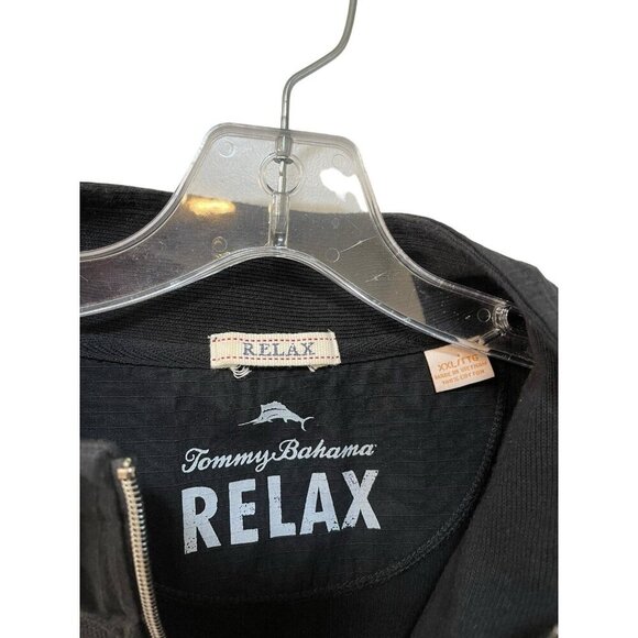 Tommy Bahama Relax Mens 1/4 Zip Pullover Sweater Jacket Black Solid Marlin XXL - Picture 4 of 9